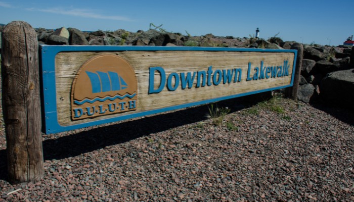 Duluth Downtown Lakewalk Sign