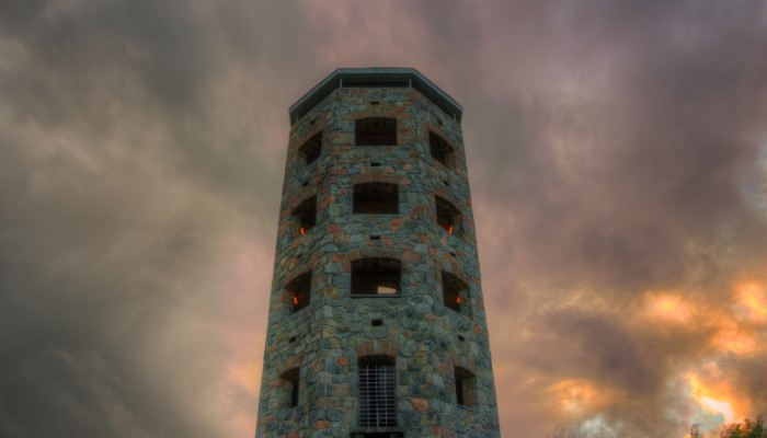 Enger Tower With Night Clouds in Background