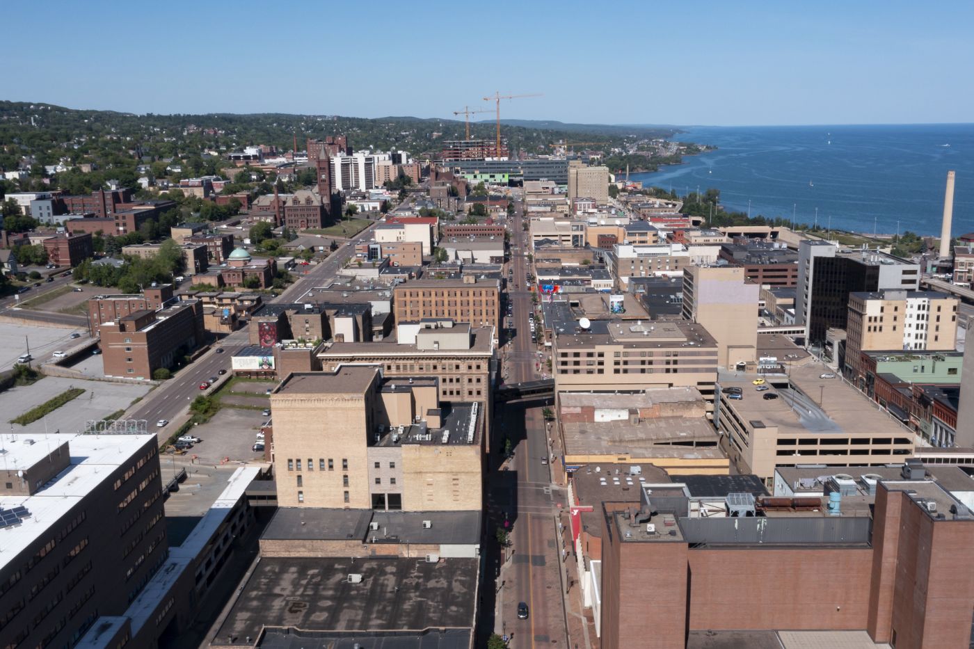 Aerial View Downtown Duluth